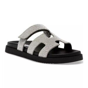 Steve Madden Women's Mayven-r Rhinestone Slide Sandals